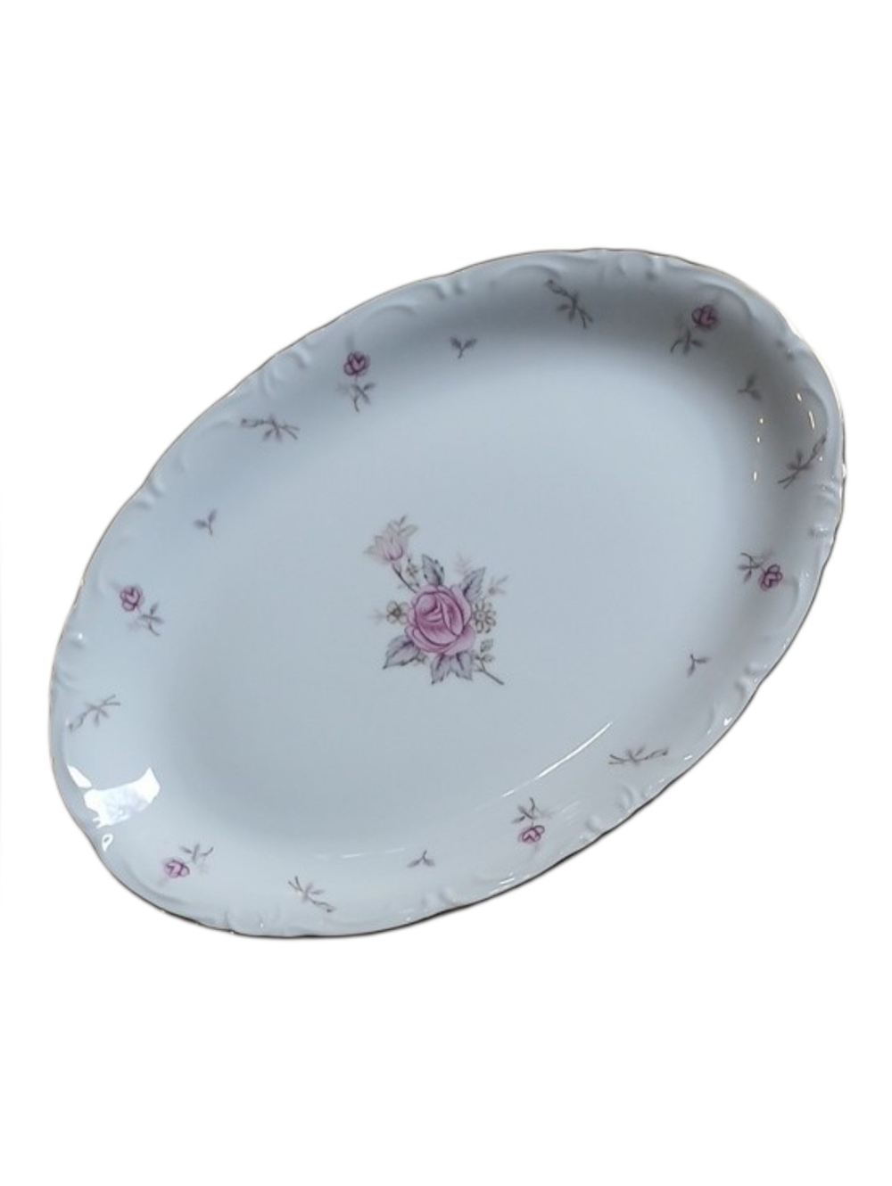 Elegant Floral Oval Platter